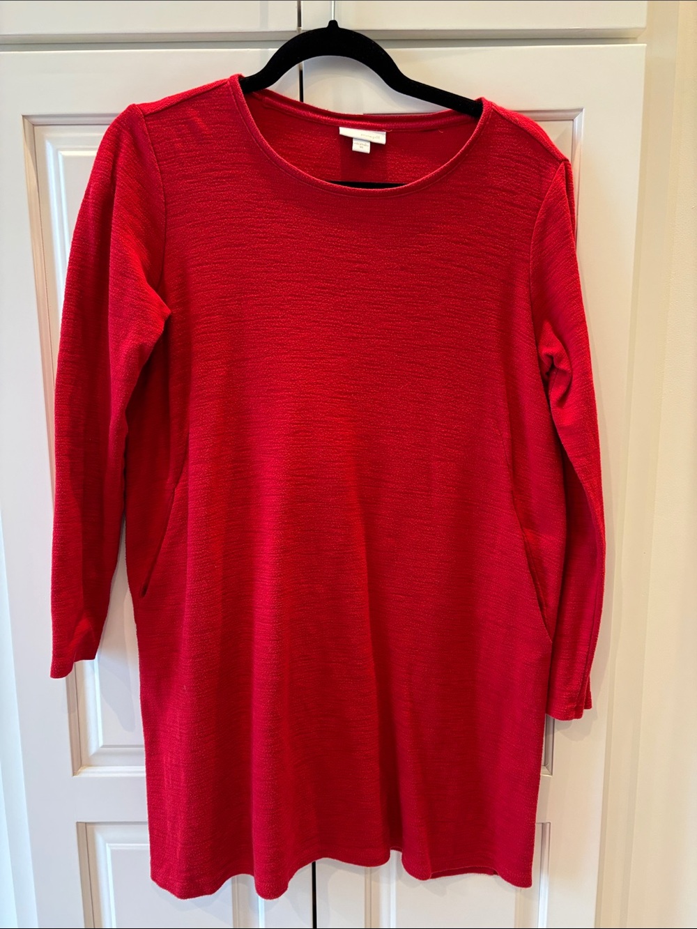 J. Jill Red Long-Sleeve Shift Dress